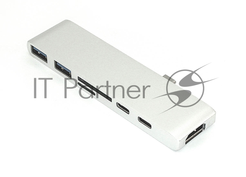 Адаптер Type C на HDMI, USB 3.0*2 + Type C* 2 + SD/TF для MacBook, серебро