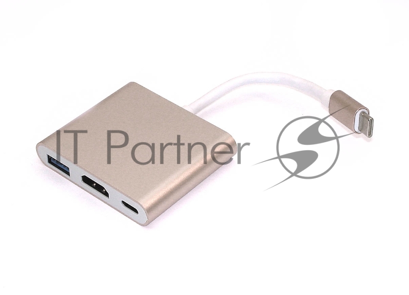 Адаптер Type-C на USB, HDMI 4K Type-С для MacBook, золотой