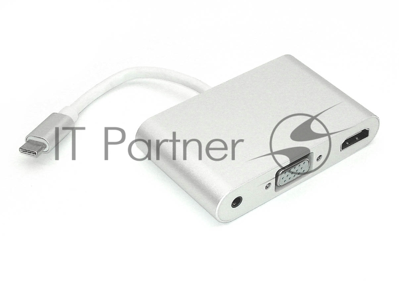 Адаптер Type-C на VGA, HDMI и раъём для наушников 3,5 мм, серебристый