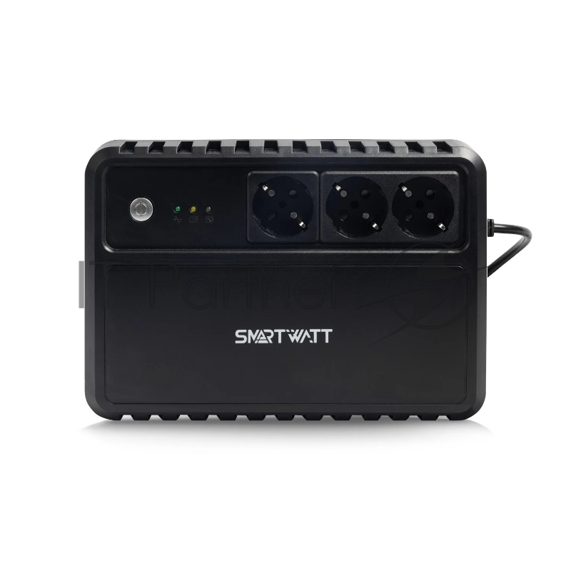 ИБП SMARTWATT UPS SAFE 600 Line-interactive 600VA/360W Brick (Euro x3, LED, 255x175x93(мм), 4,2 кг, гарантия 24мес. (ИБП