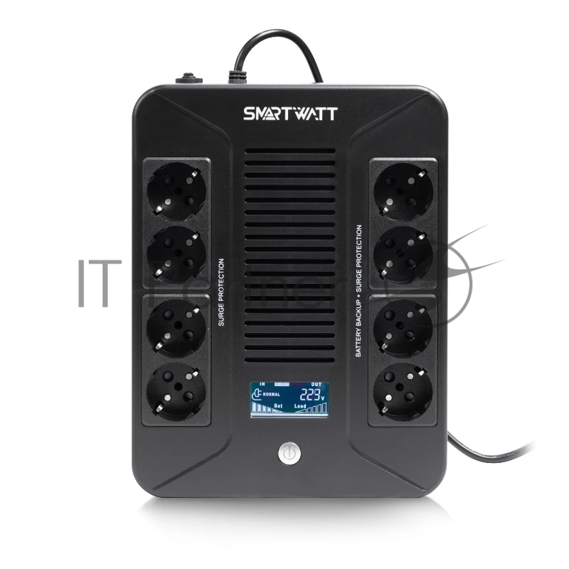 ИБП SMARTWATT UPS SAFE PRO LCD 600 Line-interactive 600VA/360W Brick (Euro x8, USB, RJ11/RJ45 protection, LCD, 275x210x9