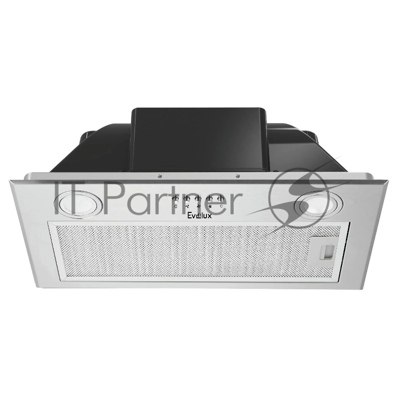 встраиваемая вытяжка, полновстраиваемая в шкаф, 60 см, отвод/циркуляция, механический контроль, 3 скорости работы, производительность 750 м3/ч, LED освещение, нержавеющая сталь, 525х291х197,5 мм