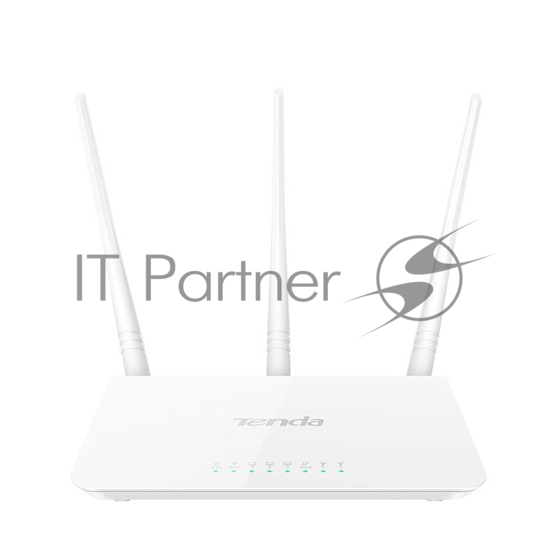 Сетевое оборудование TENDA F3 маршрутизатор 802.11n, до300Мбит/с, 2T2R, LAN: 3х10/100Мбит/с, WAN: 1х10/100Мбит/c, 3 внешние антенны 5дБи.
