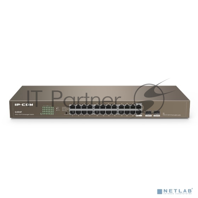 Коммутатор в стойку, 24*1Gbit RJ45, 2 SFP IP-COM G1024F
