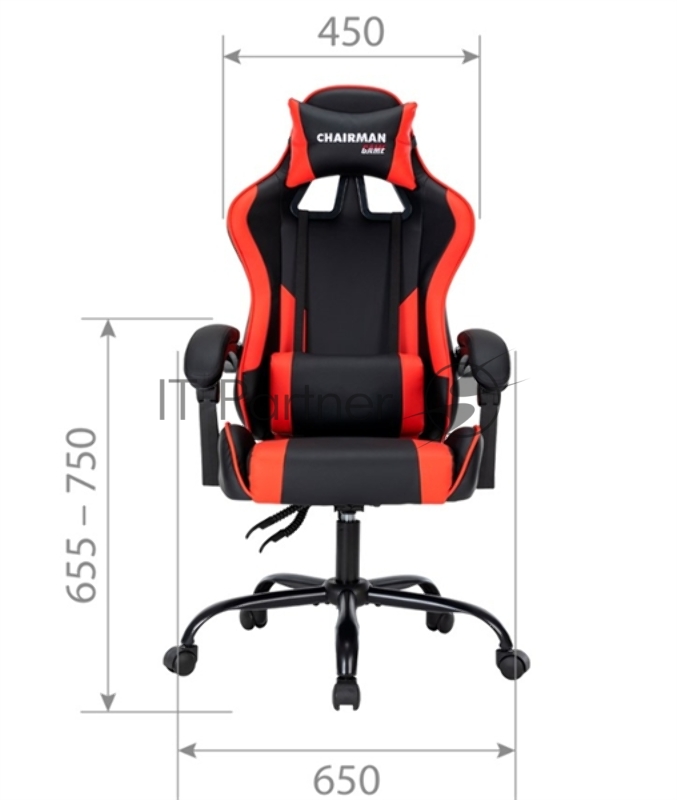 Офисное кресло Chairman CH41 экокожа, черно-красный (7145959)