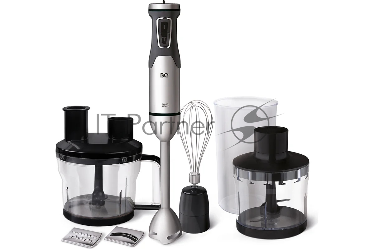 BQ HB601S Steel-Black. Мощность:1800 Вт / 4 в 1 блендер + миксер + измельчитель + кухонный комбайн / TITANUM X - Pro technology / Титановые лезвия с инновационной технологией Titanum X-Pro в 6 раз прочнее стальных ножей / 20 скоростей работы с плавно