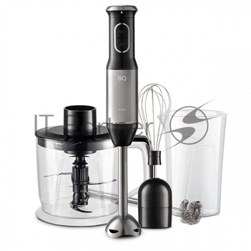 BQ HB62PS Steel-Black. Мощность:1300Вт/4 в 1 блендер+миксер+измельчитель+на для вспенивания молока/<<Double Protect technology >>защита от перегрузки и перегрева/Нож из нержавеющей стали/Плавная регулировка скорости/Объем мерного стакана:600 мл/
