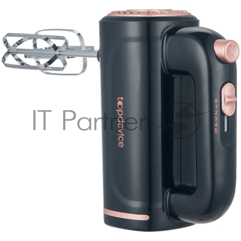 Topdevice Ручной миксер HM3 /300 Вт/ 5 скоростей/1 м/черно-золотистый