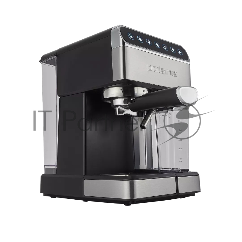 Кофеварка Polaris PCM 1535E, рожковая, черный / серебристый