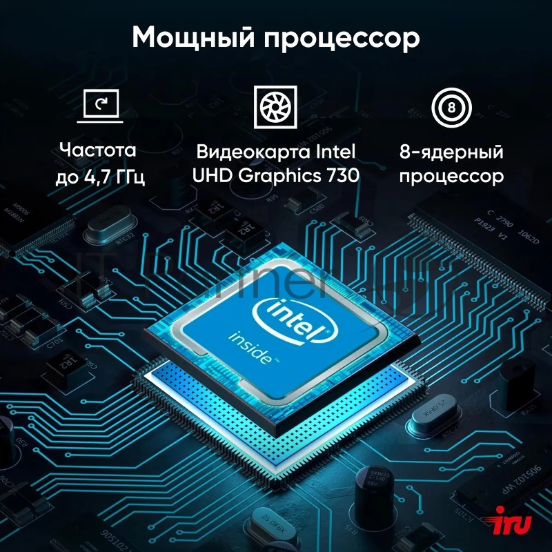 Моноблок IRU 23IM 23.8 Full HD i5 12450H (2) 16Gb SSD512Gb UHDG 730 noOS GbitEth WiFi BT 120W Cam черный 1920x1080