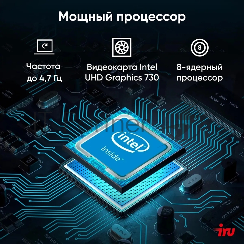 Моноблок IRU 23IM 23.8 Full HD i5 12450H (2) 16Gb SSD512Gb UHDG 730 noOS GbitEth WiFi BT 120W Cam черный 1920x1080