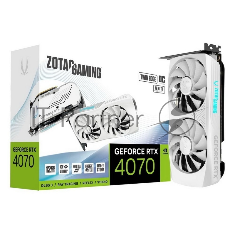Видеокарта Zotac RTX4070 TWIN EDGE OC WHITE ED 12GB GDDR6X 192bit 3xDP HDMI 2FAN Medium Pack