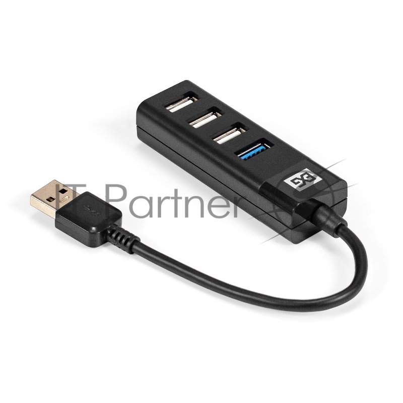 USB-Хаб (концентратор) 4-в-1 ExeGate DUB-3213 (кабель-адаптер USB2.0 --> 3xUSB2.0, 1xUSB3.0, Plug&Play, черный)