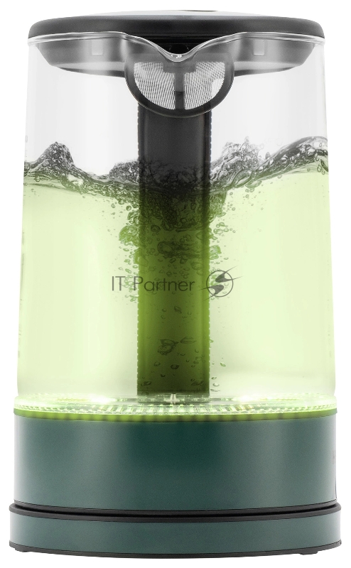 Чайник электрический Hyundai HYK-S4805 1.7л. 2200Вт темно-зеленый корпус: стекло/пластик