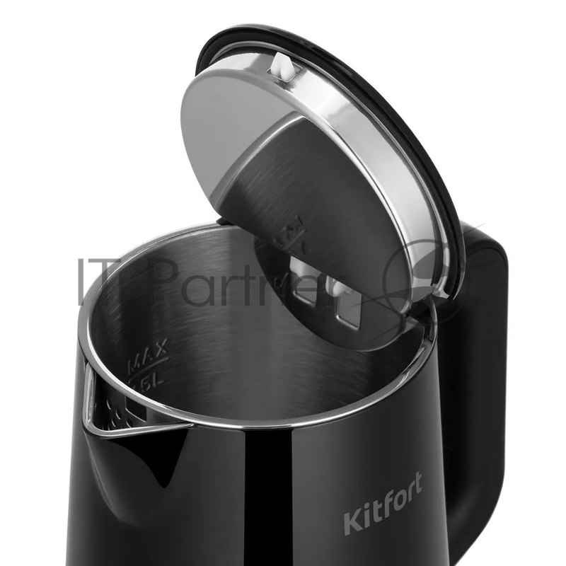 Чайник электрический Kitfort КТ-6186 1.5л. 1800Вт черный корпус: пластик