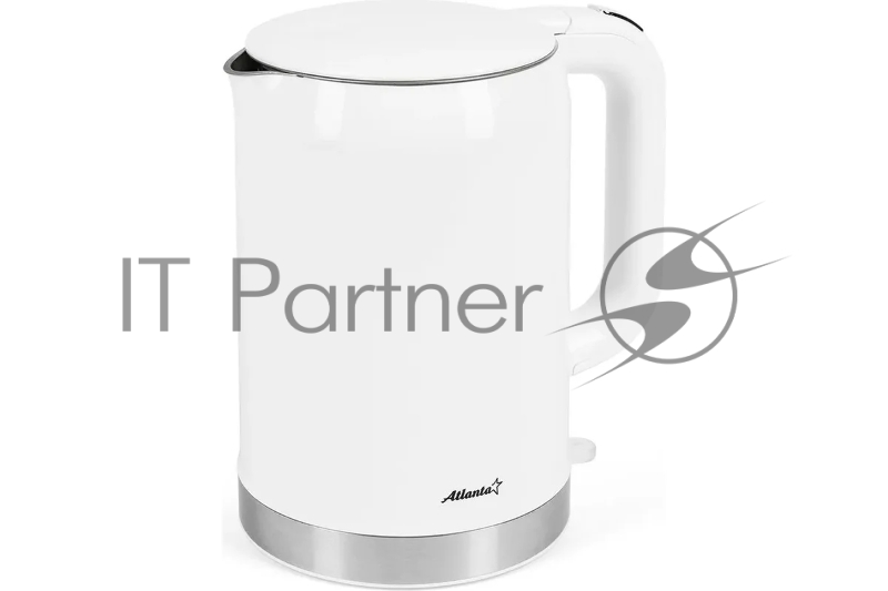 Чайник электрический ATLANTA ATH-2450 (white) 1,7л, нержавейка, двухстенный