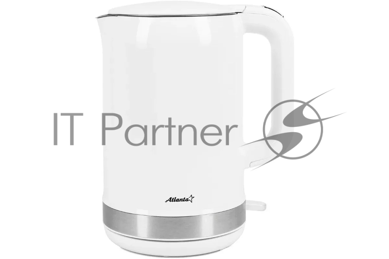 Чайник электрический ATLANTA ATH-2450 (white) 1,7л, нержавейка, двухстенный