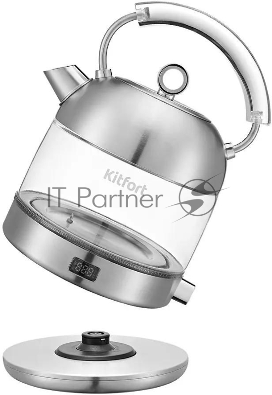 Чайник электрический Kitfort КТ-6172 1.7л. 2200Вт нержавеющая сталь корпус: стекло/металл