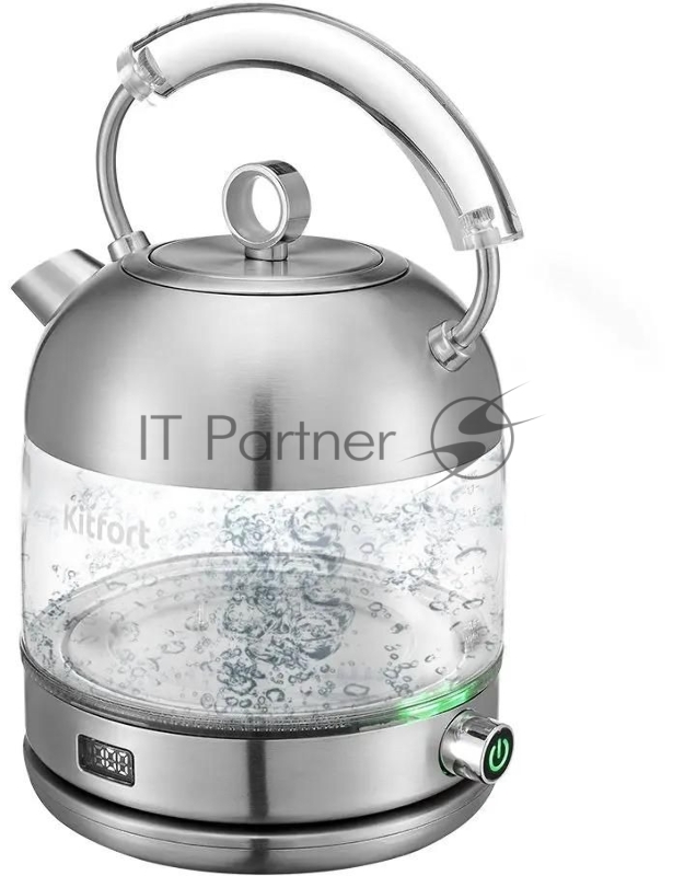 Чайник электрический Kitfort КТ-6172 1.7л. 2200Вт нержавеющая сталь корпус: стекло/металл