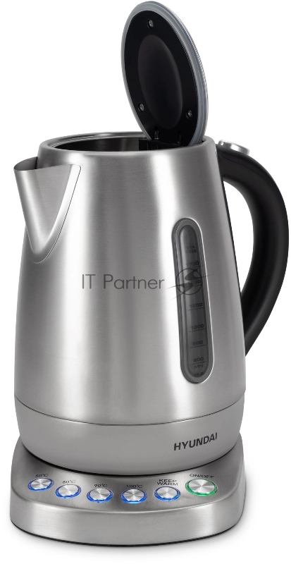Чайник электрический Hyundai HYK-S7770 1.7л. 2200Вт серебристый/черный корпус: металл