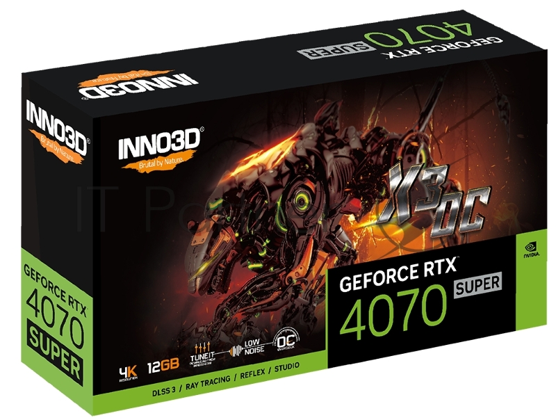 Видеокарта INNO3D RTX 4070 Super X3 OC//RTX4070, HDMI, DP*3, 12G,D6X