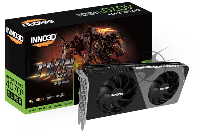 Видеокарта INNO3D RTX 4070 Ti Super Twin X2//RTX4070Ti Super, HDMI, DP*3, 12G,D6X