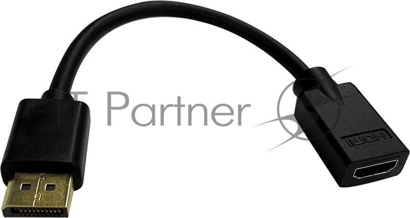 Переходник Buro DisplayPort (m)/HDMI (f) черный (BU-HDMI(F)-DP(M))