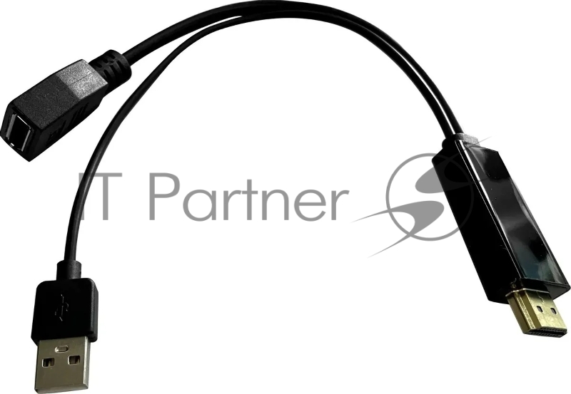 Переходник Buro HDMI (m)/DisplayPort (f) черный (BU-HDMI(M)-DP(F))