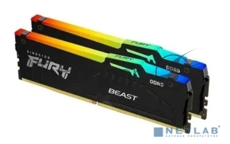 Оперативная память Kingston 32GB 5200MT/s DDR5 CL40 DIMM (Kit of 2) FURY Beast RGB