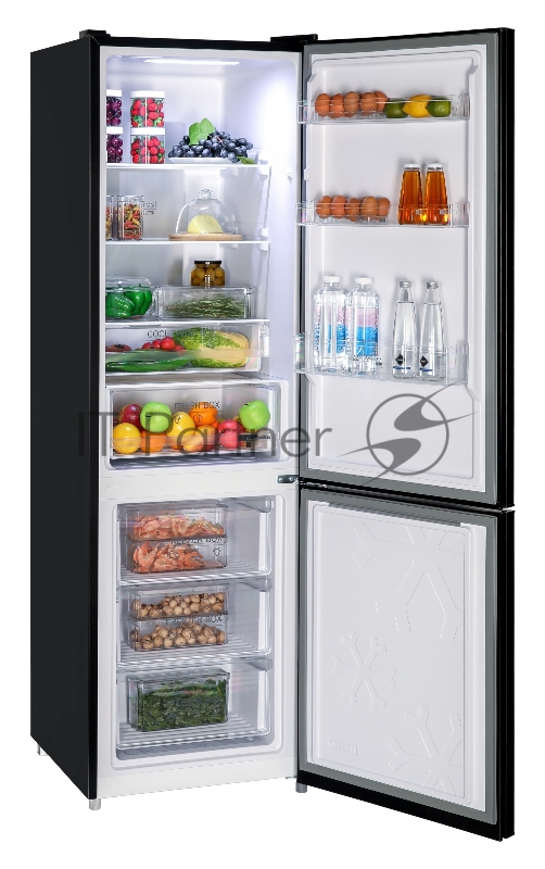 NORDFROST RFC 390D NFGB Холодильник черное матовое стекло