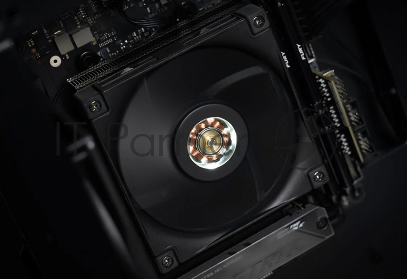 Кулер для процессора DEEPCOOL AN400 LGA1700/1200/115X/AM5/AM4 низкопрофильный 52,5 mm (27шт/кор, TDP 150W, PWM, Fan 120mm, 4 тепл. Трубок, Copper Base, White LED, черный) RET