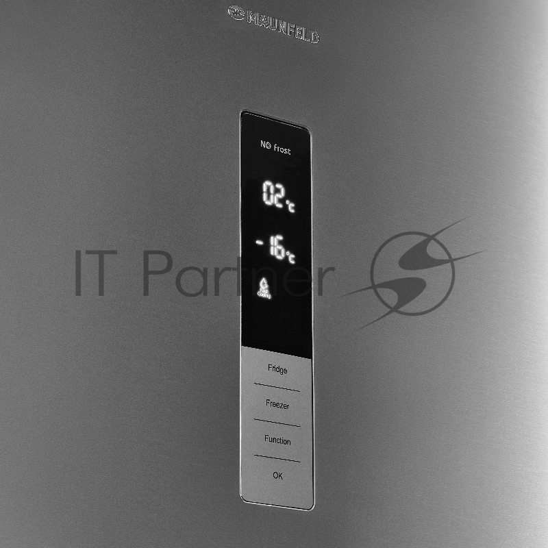 Холодильник MAUNFELD MFF200NFХ10 Inverter нержавеющая сталь двухкамерный 271/106л морозилка снизу