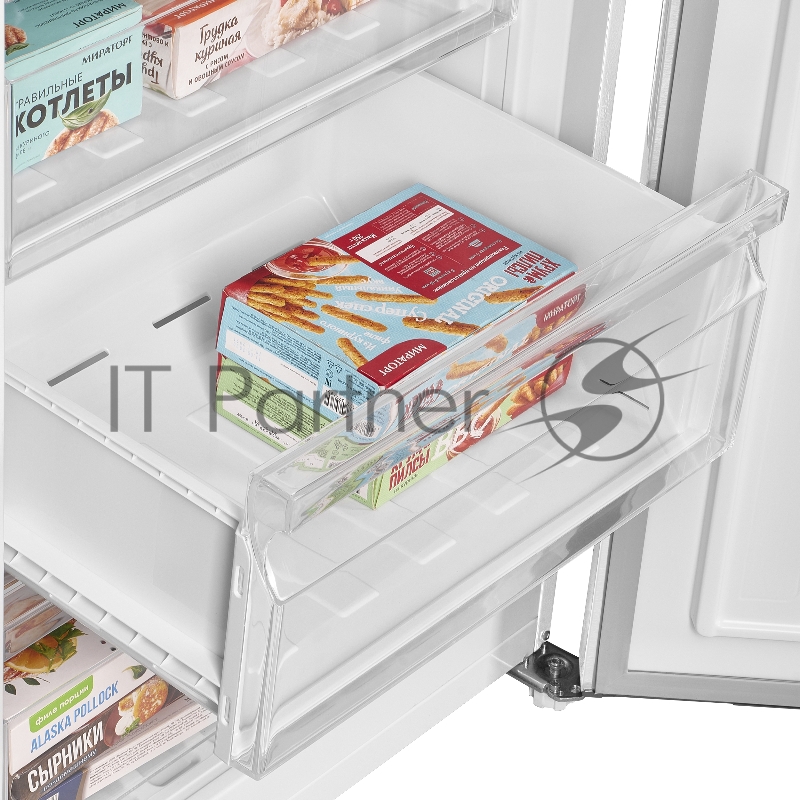 Холодильник MAUNFELD MFF200NFW10 Inverter белый двухкамерный 271/106л морозилка снизу