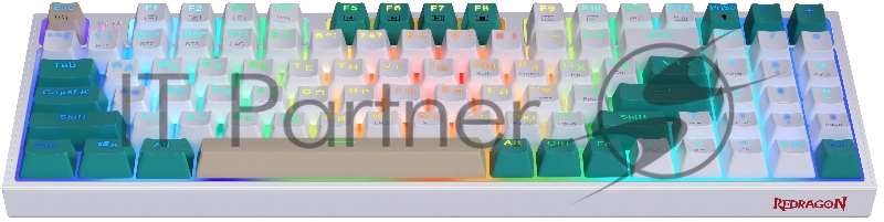 Игровая беспроводная клавиатура REDRAGON VEIGAR бело-голубая (USB, Bluetooth, 2.4G, Redragon white, 94 кл ., RGB подсветка, 1900 мА)