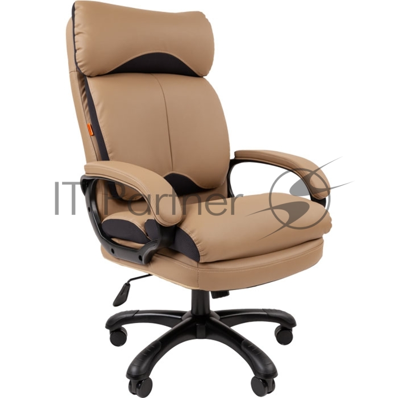 Кресло для руководителя Chairman 505 экопремиум бежевый (черный пластик)