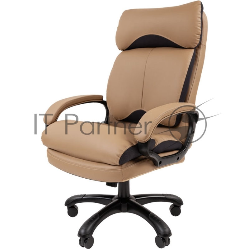 Кресло для руководителя Chairman 505 экопремиум бежевый (черный пластик)