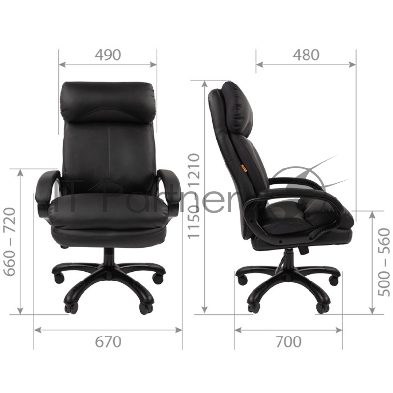 Кресло для руководителя Chairman 505 экопремиум бежевый (черный пластик)