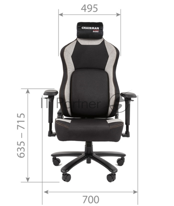 Офисное кресло Chairman CH30 черно-серый