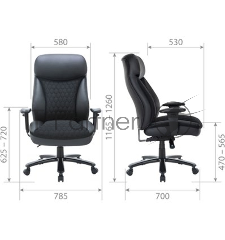 Кресло для руководителя Chairman CH414 экокожа/ткань, черный