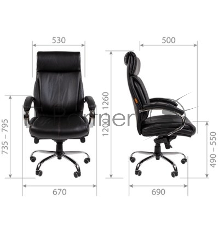 Кресло для руководителя Chairman CH423 экокожа, черный