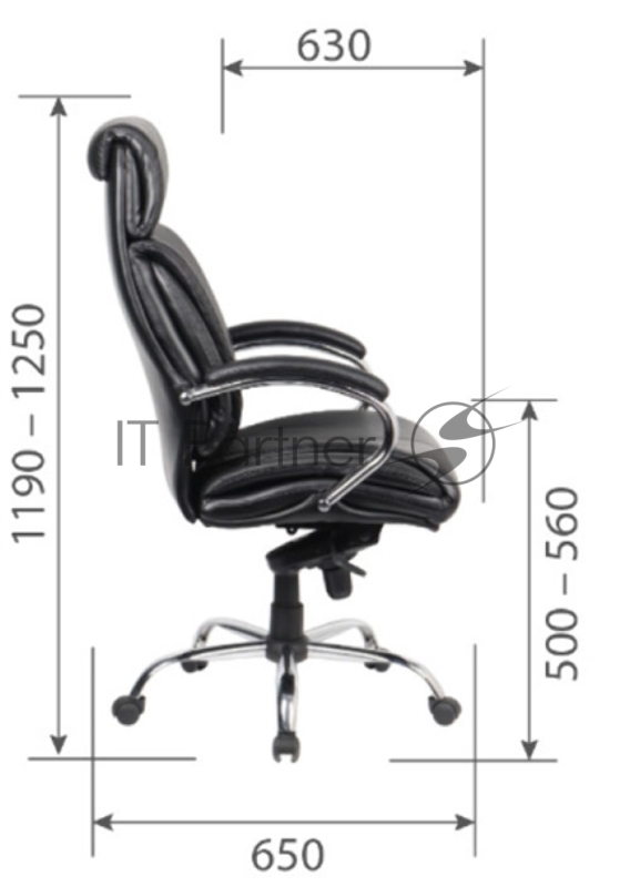 Кресло для руководителя Chairman CH423 экокожа, черный