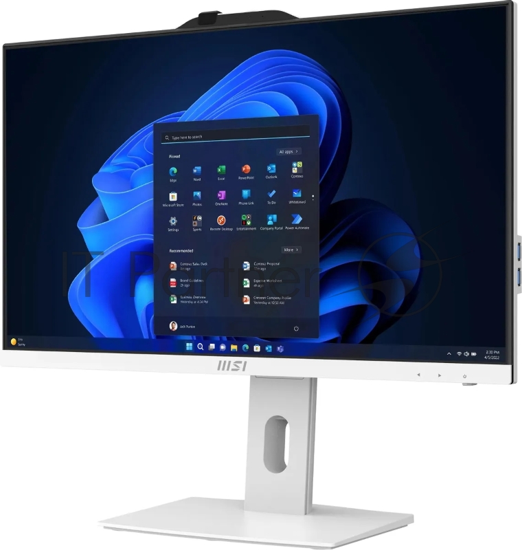 Моноблок MSI Pro AP242P 14M-687RU 23.8 Full HD i7 14700 (2.1) 16Gb SSD512Gb UHDG 770 Windows 11 Professional GbitEth WiFi BT 120W клавиатура мышь Cam белый 1920x1080