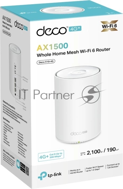 Mesh-модуль TP-Link Deco X10-4G(1-pack) AX1500 с поддержкой 4G+