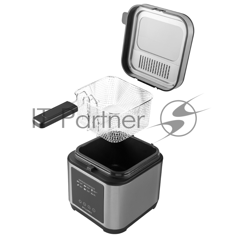 Фритюрница электрическая Tuarex AG-3501 черный/стальной, мощность 2000 Вт, сенсорное управление, объем масла 2,5 л, регулир. темп, 4 шт/уп.