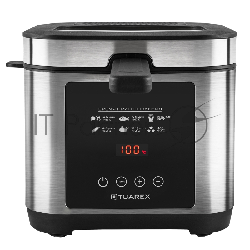 Фритюрница электрическая Tuarex AG-3501 черный/стальной, мощность 2000 Вт, сенсорное управление, объем масла 2,5 л, регулир. темп, 4 шт/уп.
