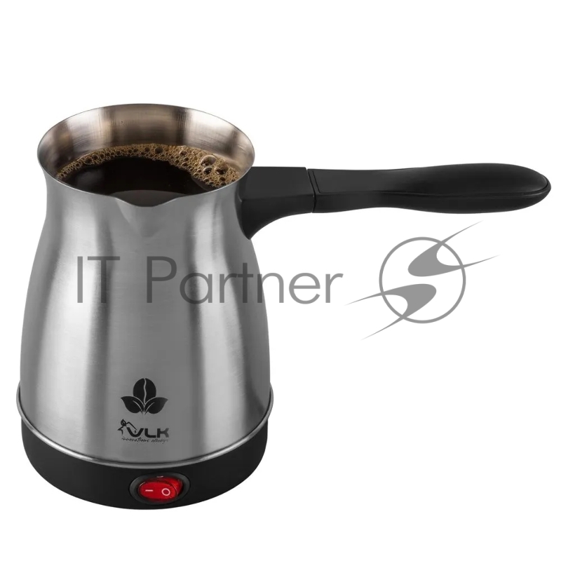 Кофеварка-турка VLK Venice 6004 электрическая, цвет стальной/черный, мощность 600 Вт, объем 0,4 л, корпус н.сталь, 36 шт/уп.