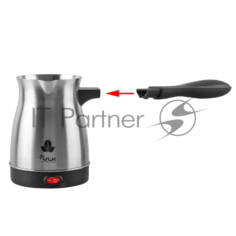 Кофеварка-турка VLK Venice 6004 электрическая, цвет стальной/черный, мощность 600 Вт, объем 0,4 л, корпус н.сталь, 36 шт/уп.