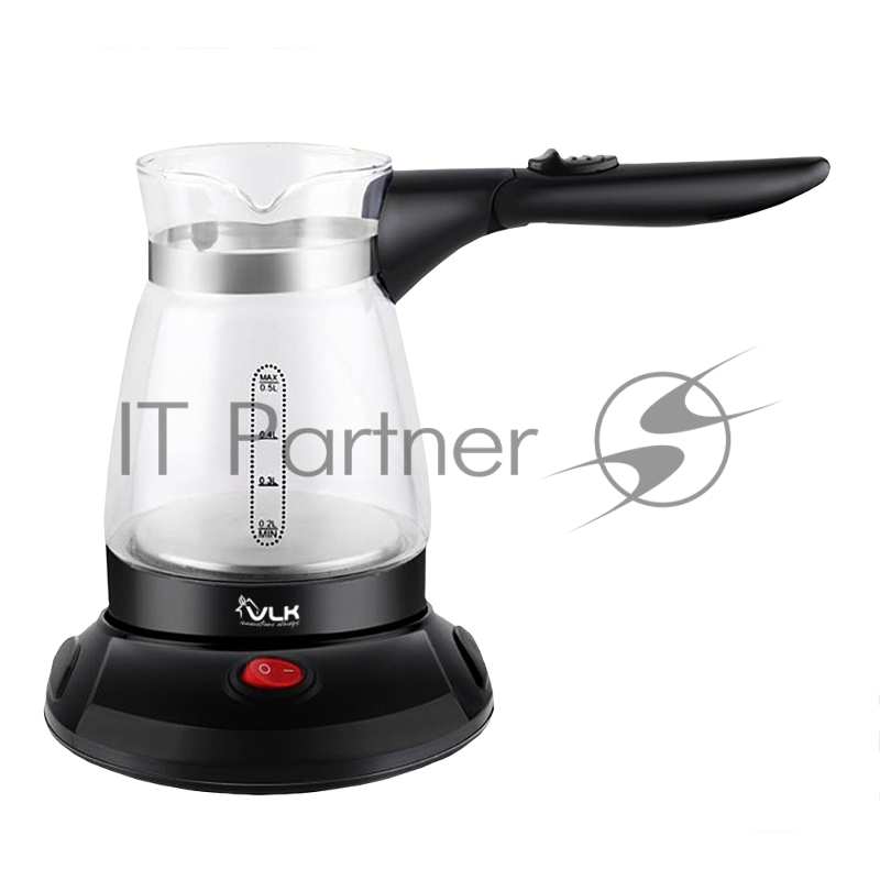 Кофеварка-турка электрическая VLK Venice 6006, цвет черный, мощность 800 Вт, объем 0,5 л, корпус стекло, 24 шт/уп.