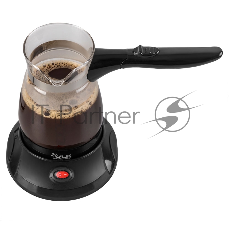 Кофеварка-турка электрическая VLK Venice 6006, цвет черный, мощность 800 Вт, объем 0,5 л, корпус стекло, 24 шт/уп.