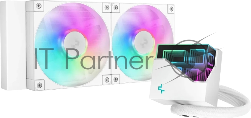 Система водяного охлаждения Deepcool LT240 ARGB Soc-AM5/AM4/1151/1200/1700 белый 4-pin 38.71dB Al 1504gr Ret (R-LT240-WHAMNC-G-1)